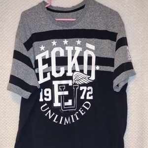 Echo Shirt Mens Color Black/Grey Graphic Logo Crew Neck Short Sleeves Casual